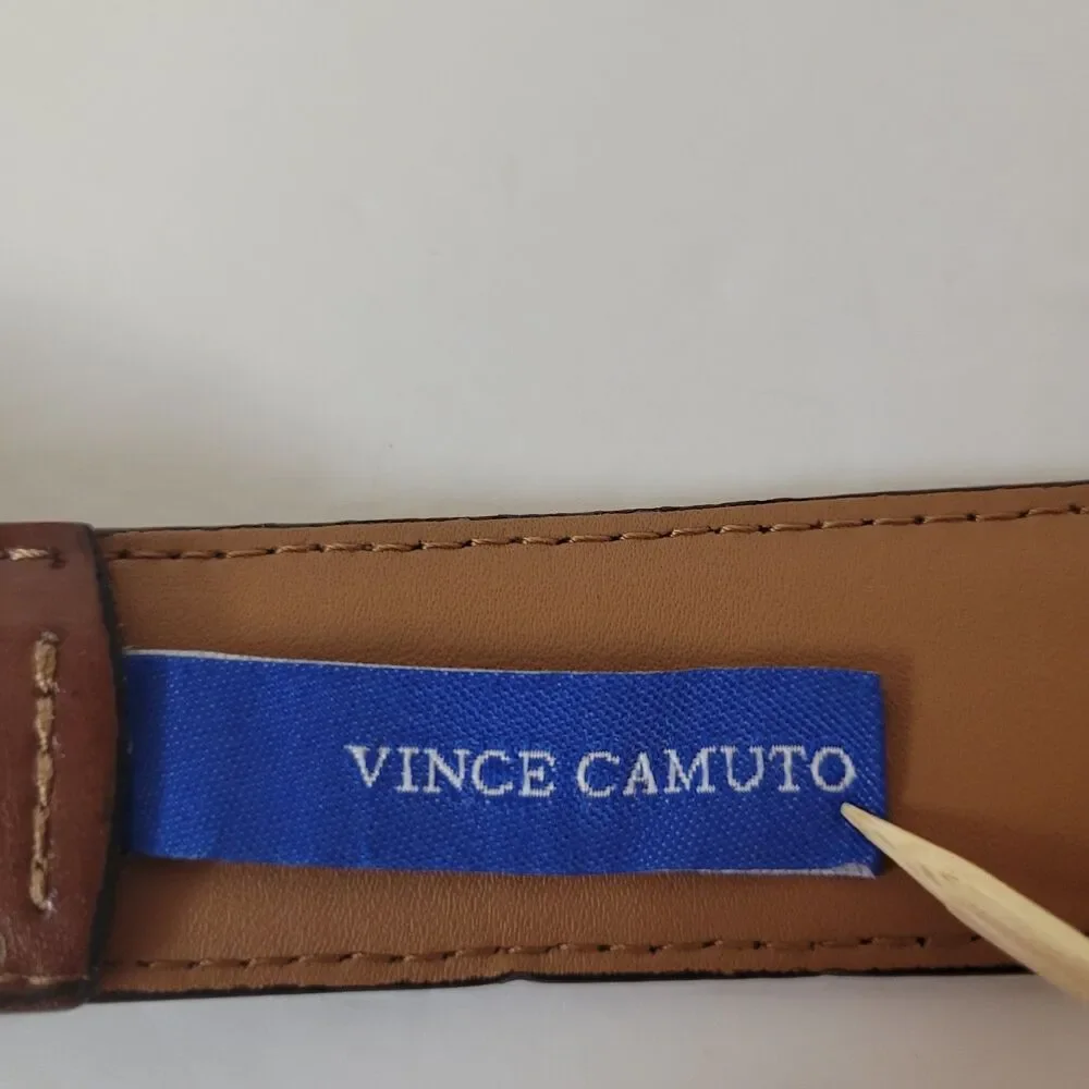 Vince Camuto Leather Brown Classic Size 32 Mens Belt